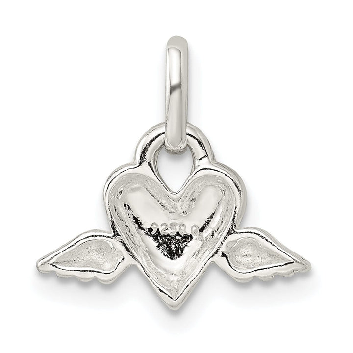 Sterling Silver Open Heart with Wings Charm