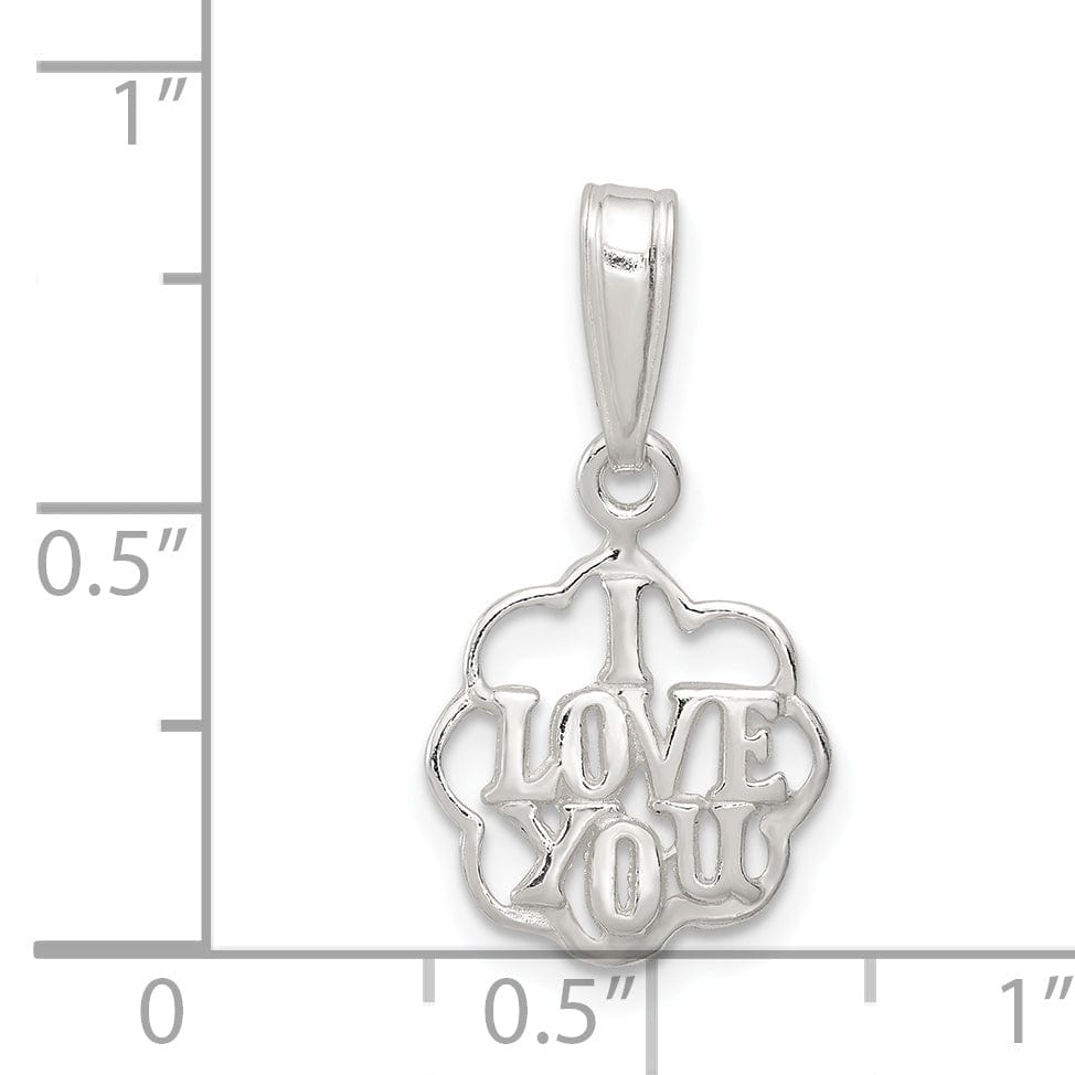 Sterling Silver Solid I Love You Talking Charm