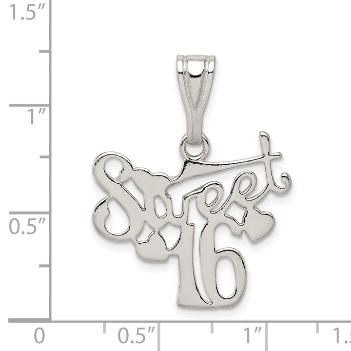 Sterling Silver Polished Sweet Sixteen Charm