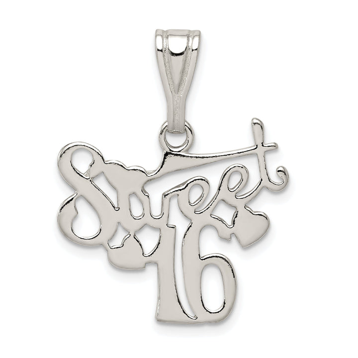 Sterling Silver Polished Sweet Sixteen Charm