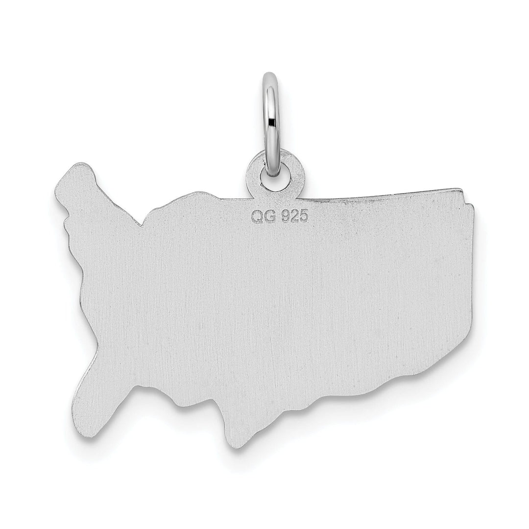 Silver Polish Satin Finish United States Charm