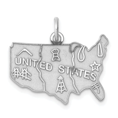 Silver Polish Satin Finish United States Charm at $ 15.12 only from Jewelryshopping.com