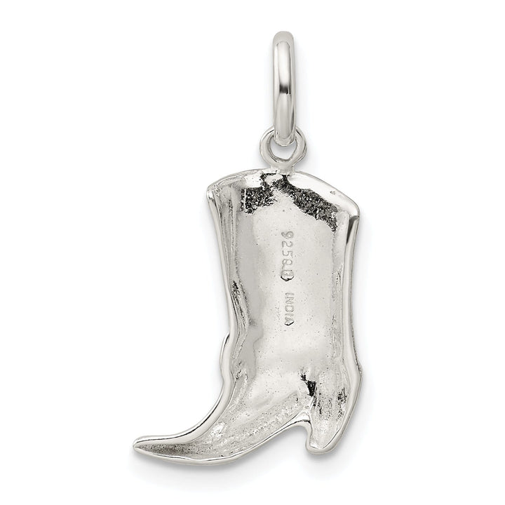Solid Sterling Silver Polish Cowboy Boot Charm