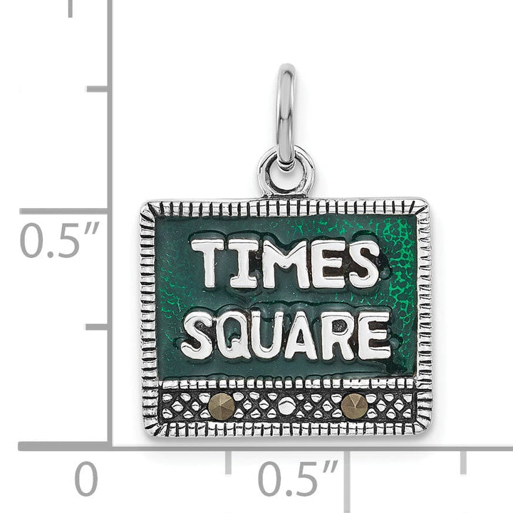 Silver Enamal Marcasite Times Square Charm