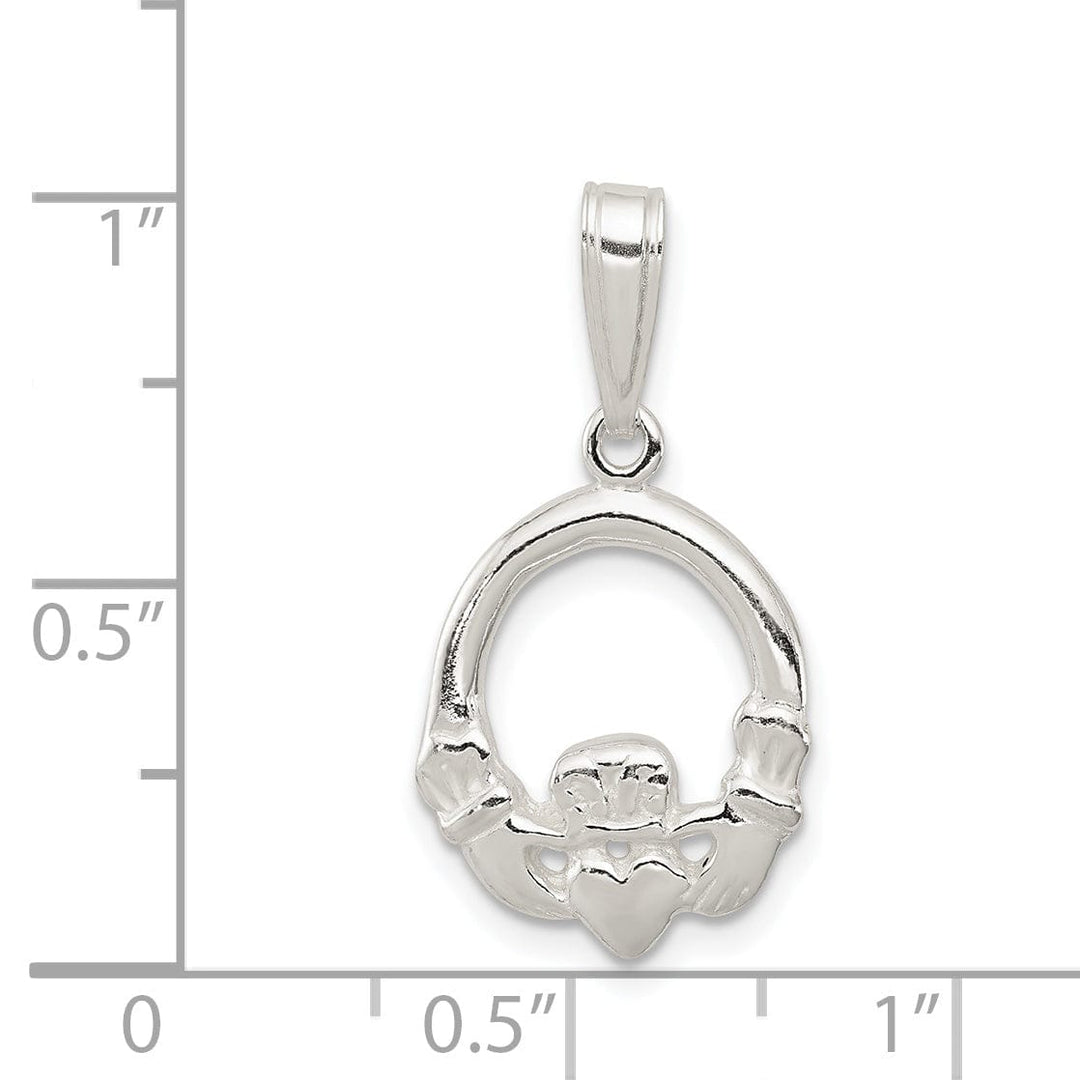 Sterling Silver Polished Finish Claddagh Charm