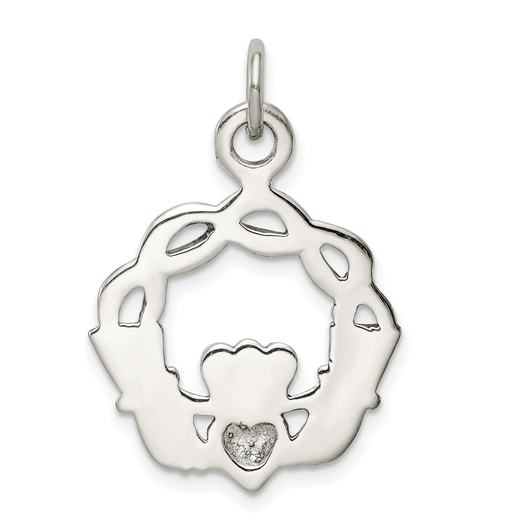 Silver Polished Antiqued Finish Claddagh Charm