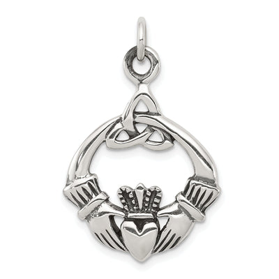 Silver Polished Antiqued Claddagh Charm at $ 34.19 only from Jewelryshopping.com