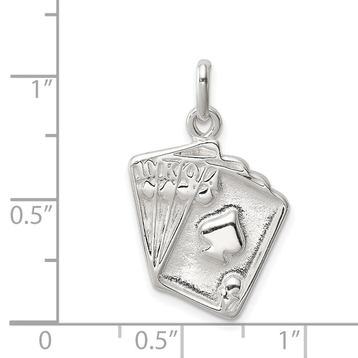 Sterling Silver Finished Playing Cards Charm