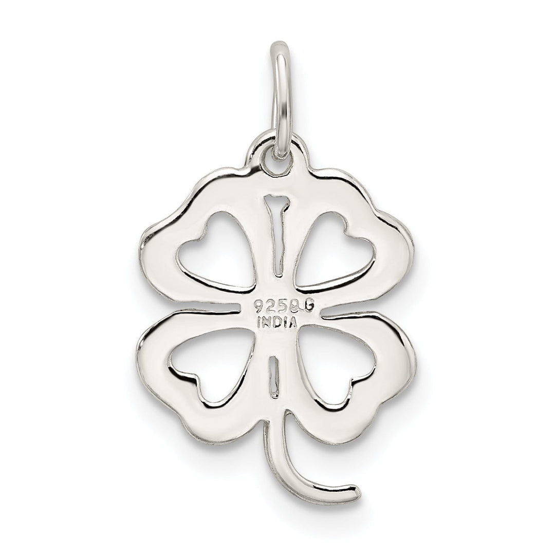 Silver Polished Finish 4-leaf Clover Pendant