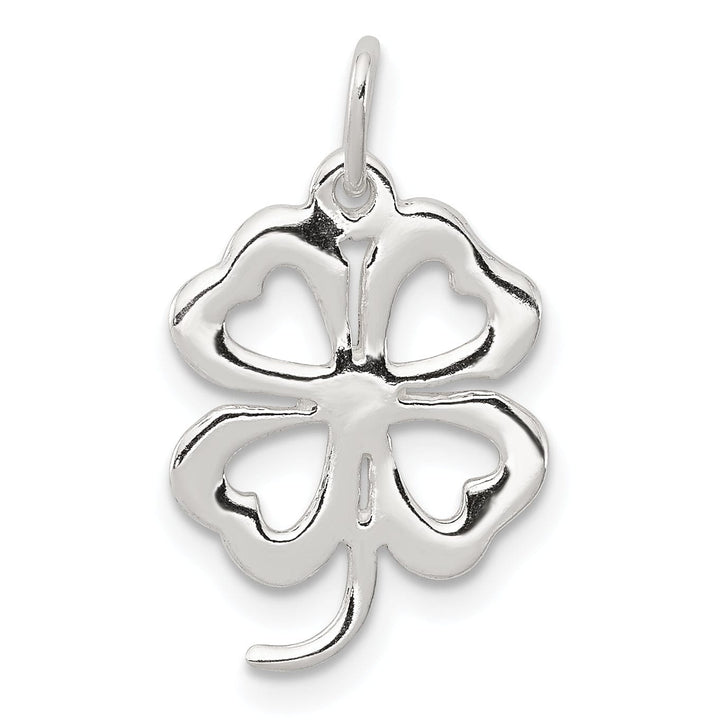 Silver Polished Finish 4-leaf Clover Pendant