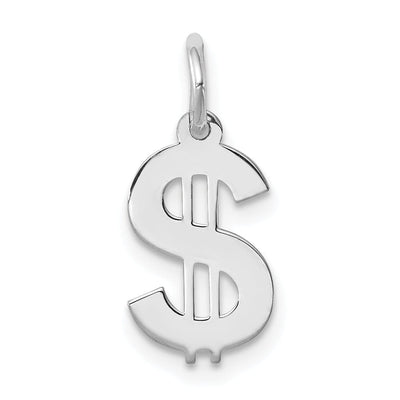 Sterling Silver Polished Dollar Sign Charm