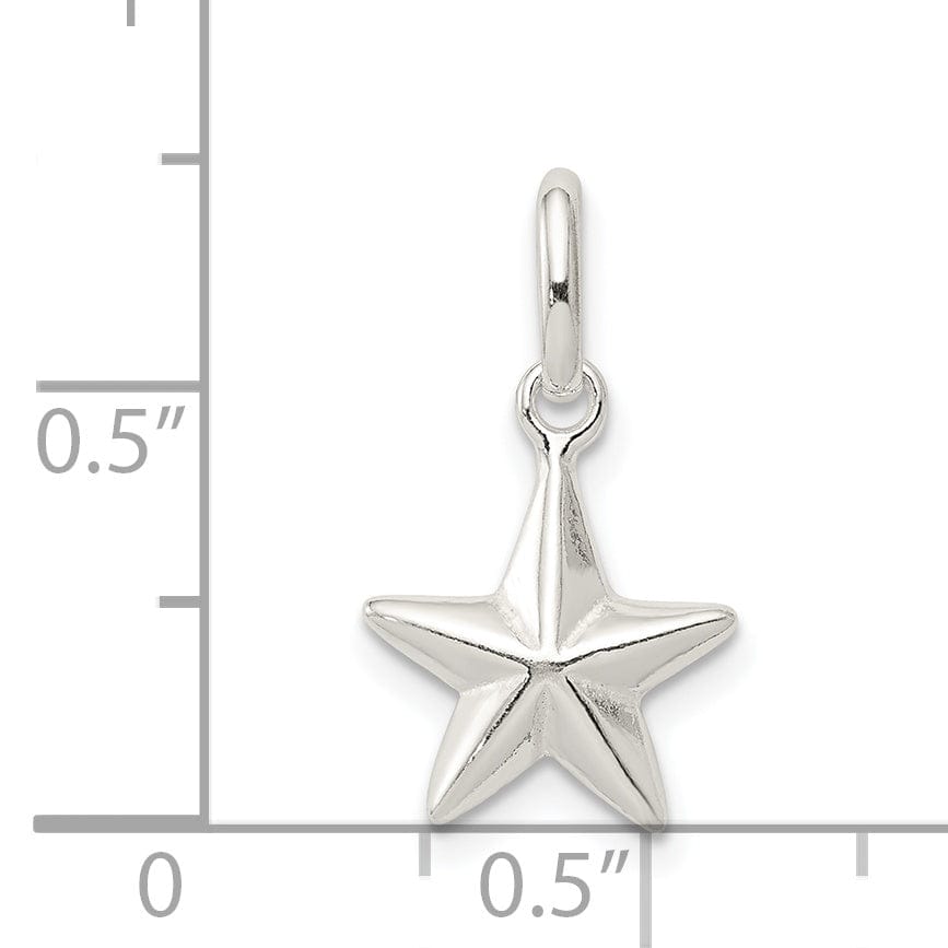 Sterling Silver Polished Finish Star Charm