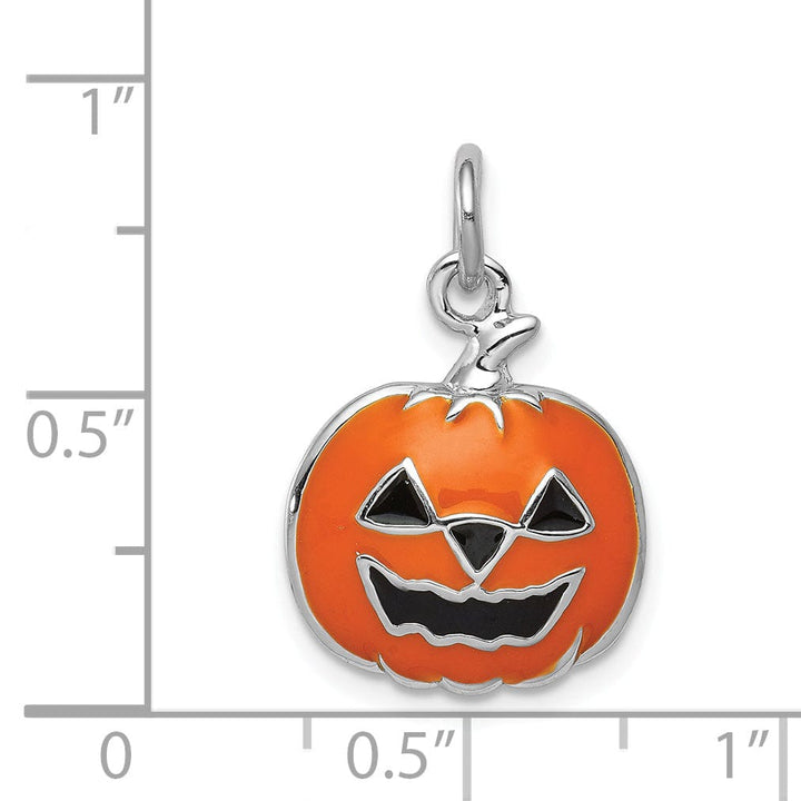 Sterling Silver Orange Jack-a-Lantern Pendant