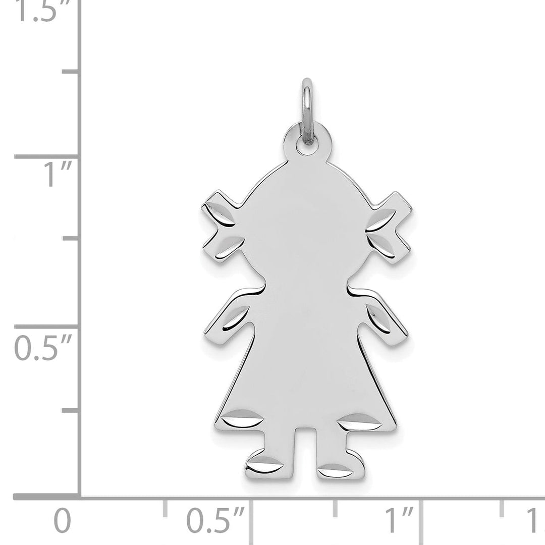 Sterling Silver Engravable Girl Disc Charm