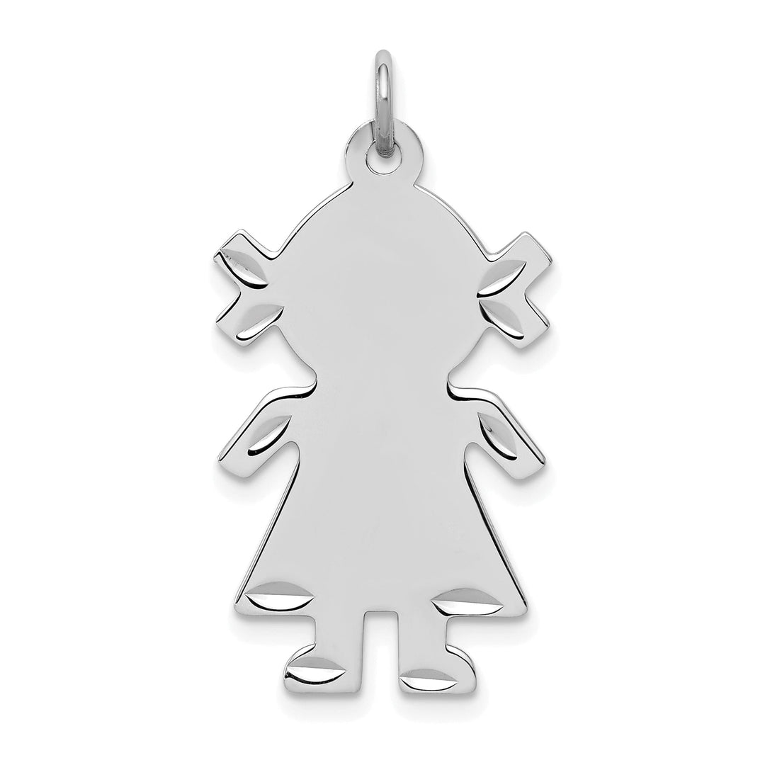 Sterling Silver Engravable Girl Disc Charm