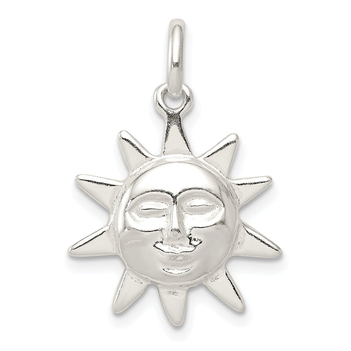 Silver Polished Finish Sun Charm Pendant