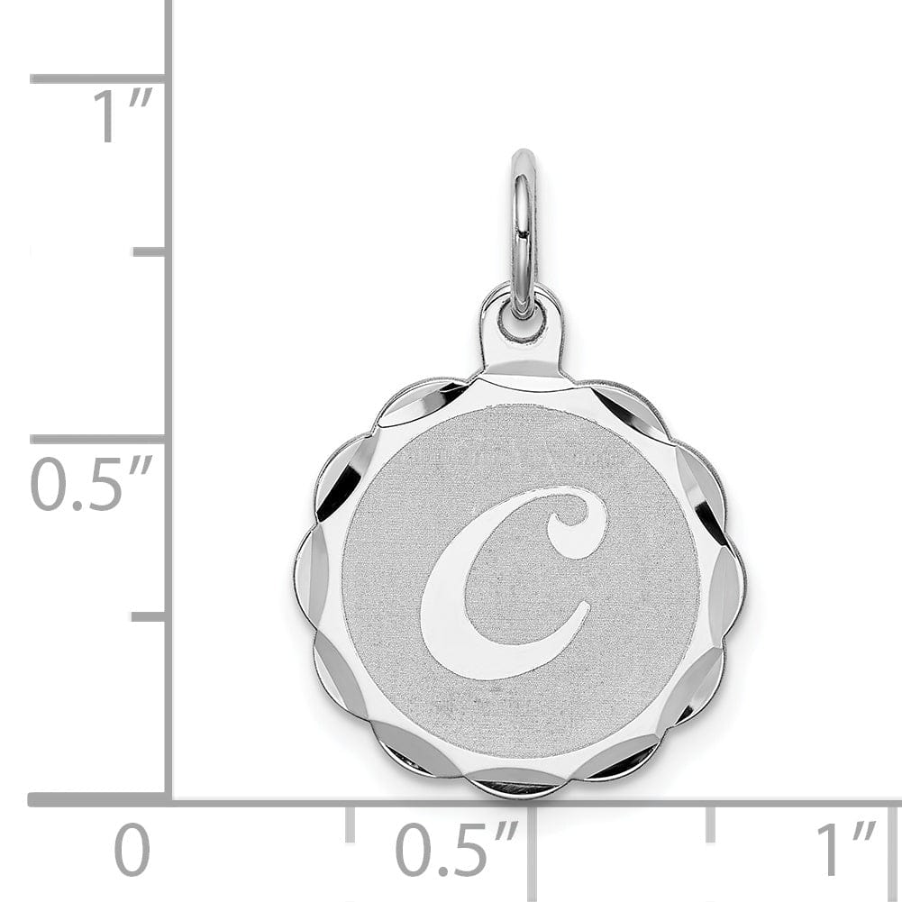 Sterling Silver Brocaded Initial C Charm