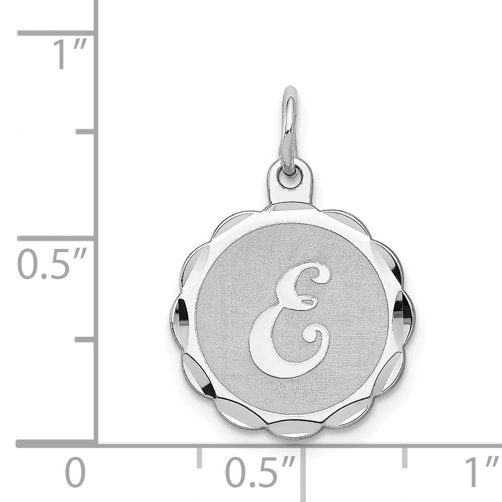 Sterling Silver Brocaded Initial E Charm