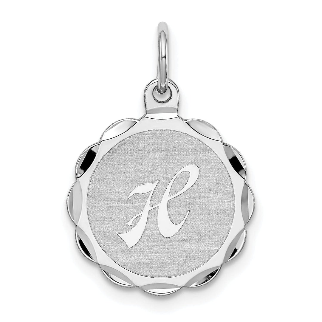 Sterling Silver Brocaded Initial H Charm