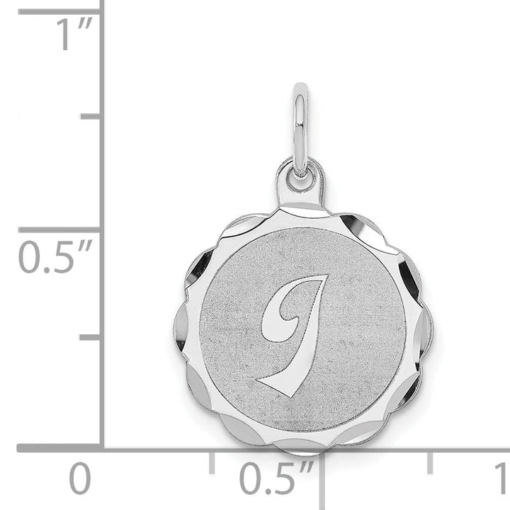 Sterling Silver Brocaded Initial I Charm