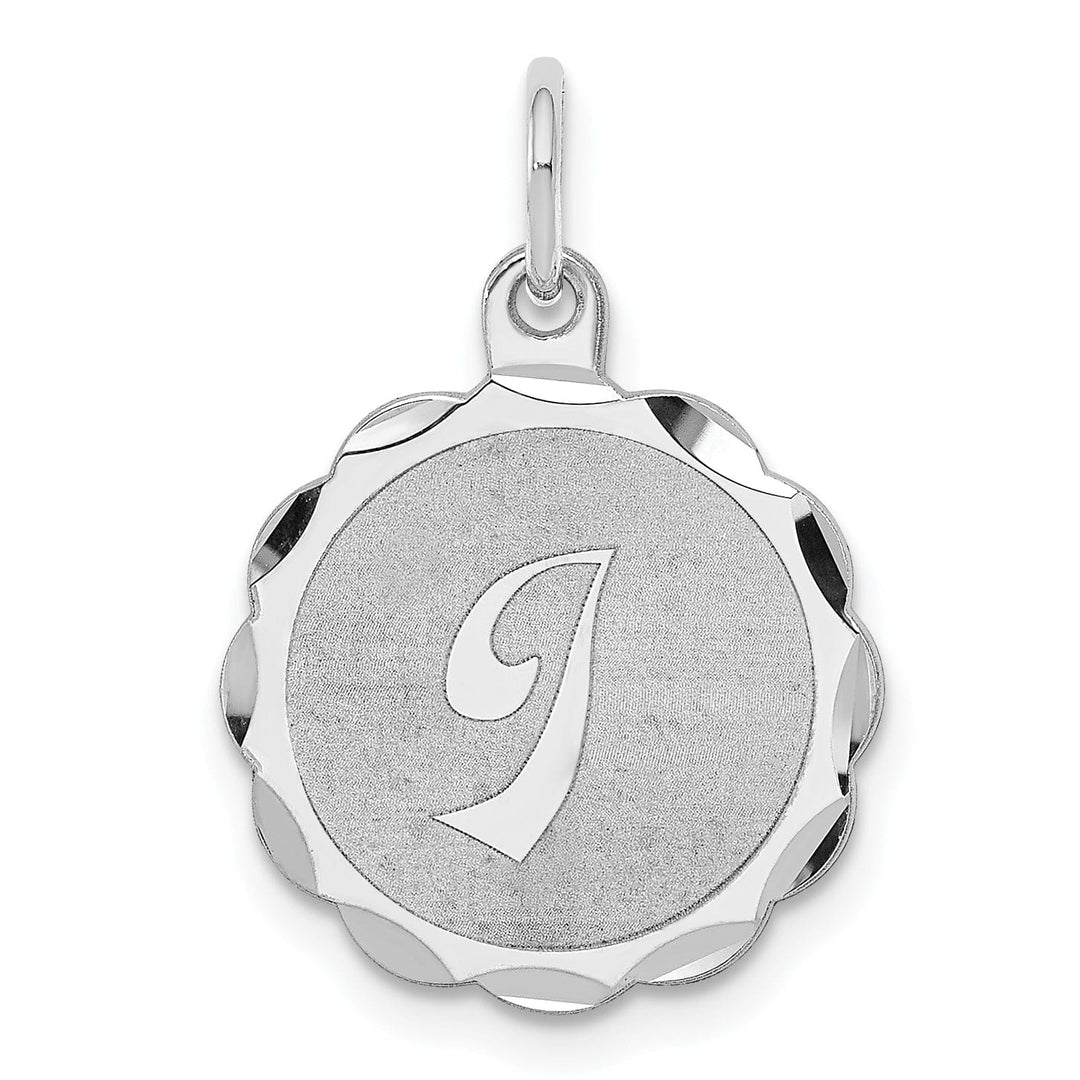 Sterling Silver Brocaded Initial I Charm