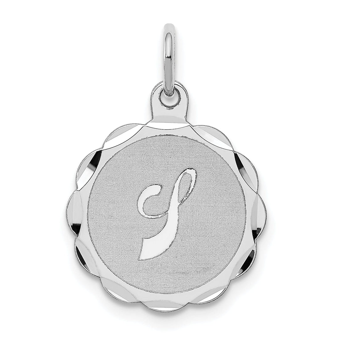 Sterling Silver Brocaded Initial J Charm