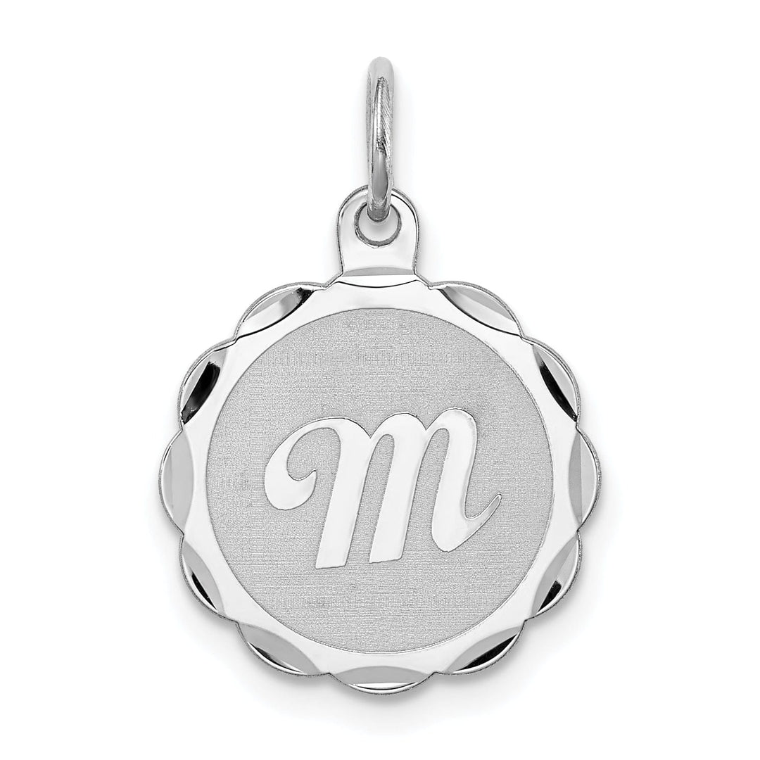 Sterling Silver Brocaded Initial M Charm