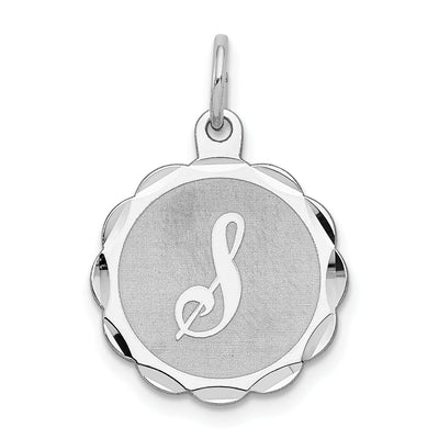 Sterling Silver Brocaded Initial S Charm