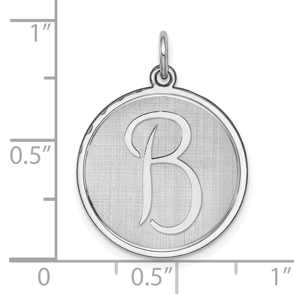 Sterling Silver Brocaded Initial B Charm