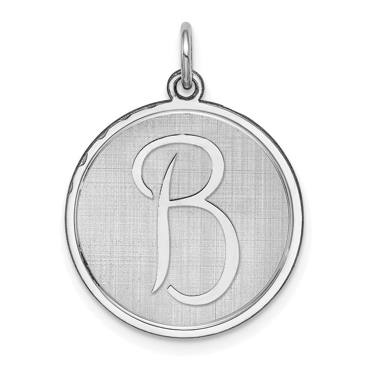 Sterling Silver Brocaded Initial B Charm