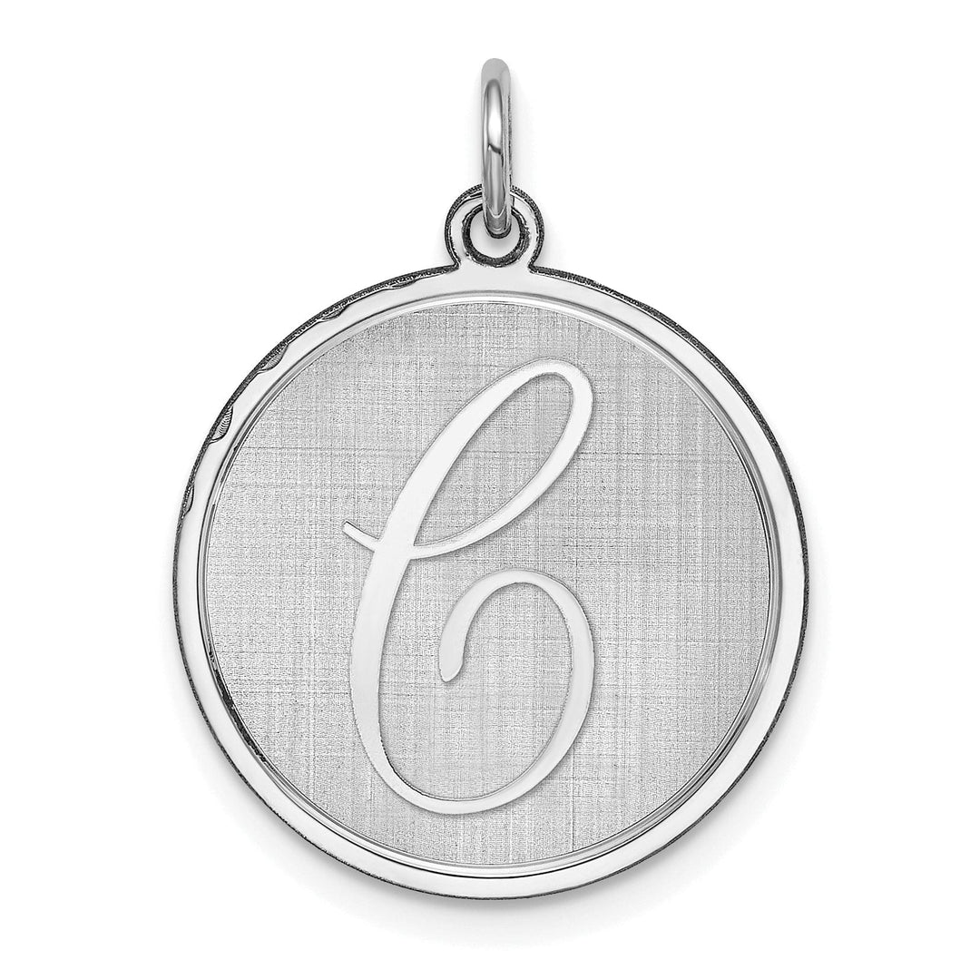 Sterling Silver Brocaded Initial C Charm