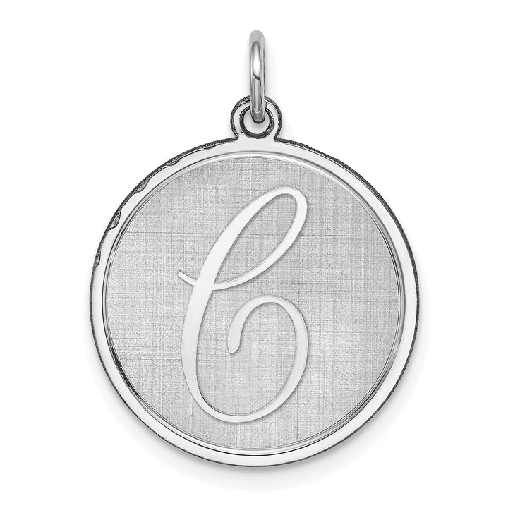 Sterling Silver Brocaded Initial C Charm