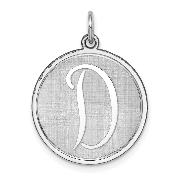 Sterling Silver Brocaded Initial D Charm