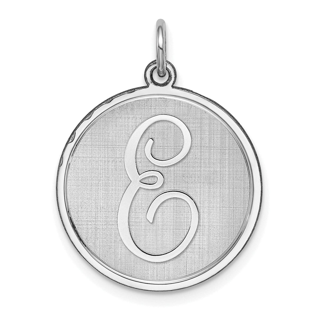 Sterling Silver Brocaded Initial E Charm