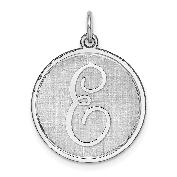 Sterling Silver Brocaded Initial E Charm
