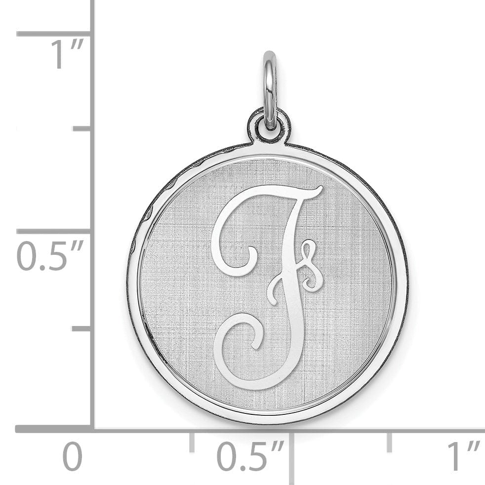 Sterling Silver Brocaded Initial F Charm