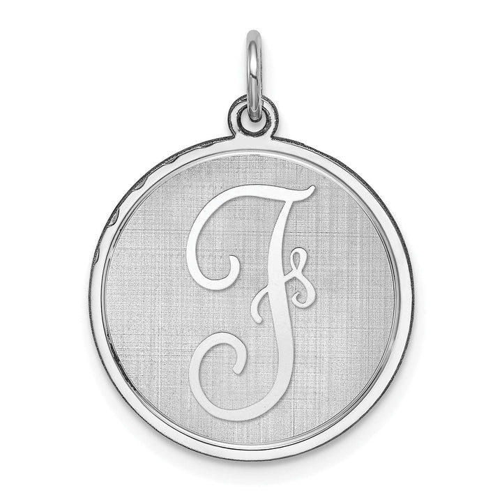 Sterling Silver Brocaded Initial F Charm