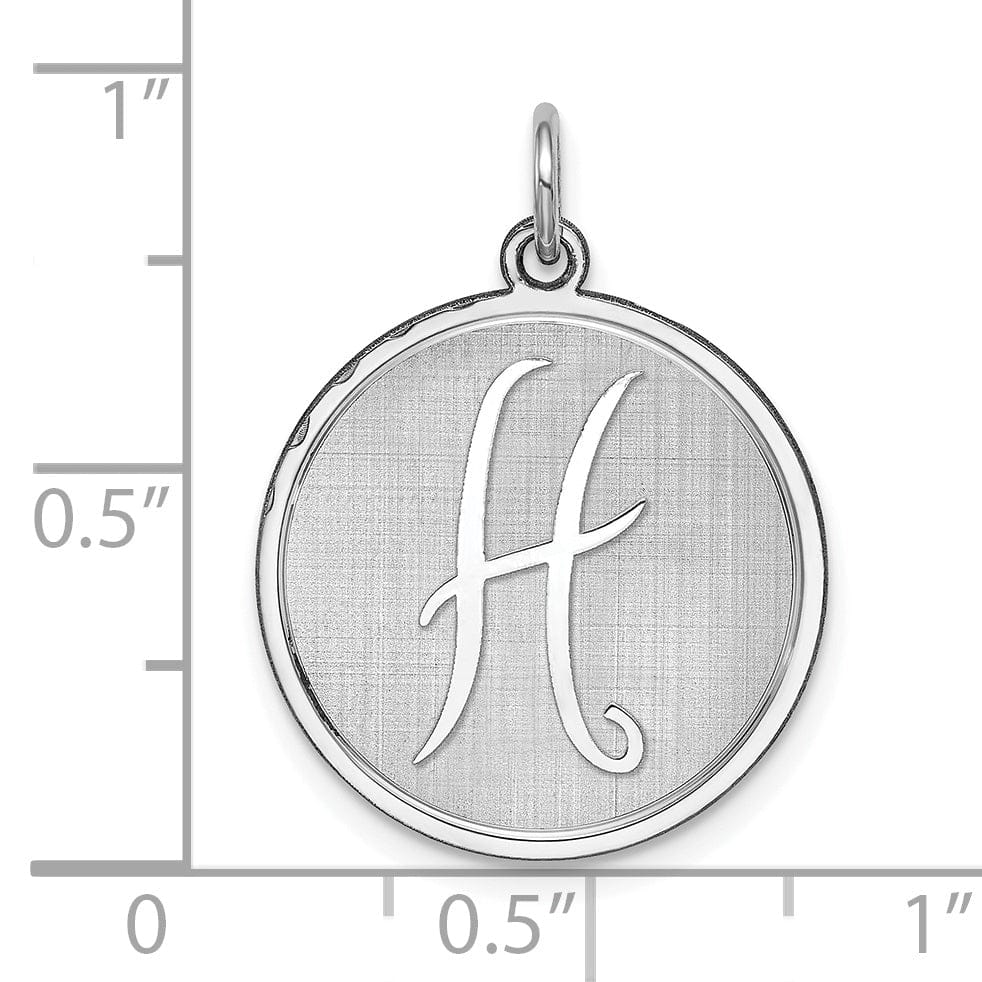 Sterling Silver Brocaded Initial H Charm