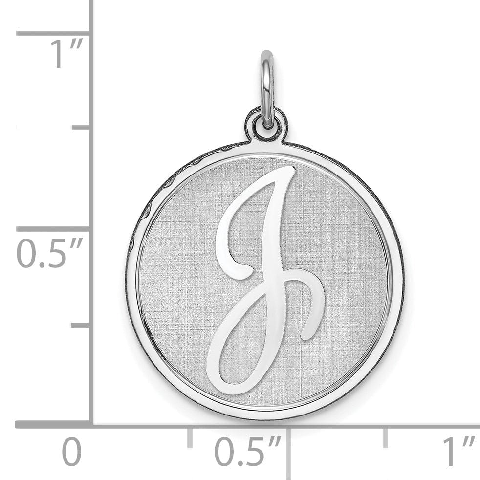 Sterling Silver Brocaded Initial J Charm