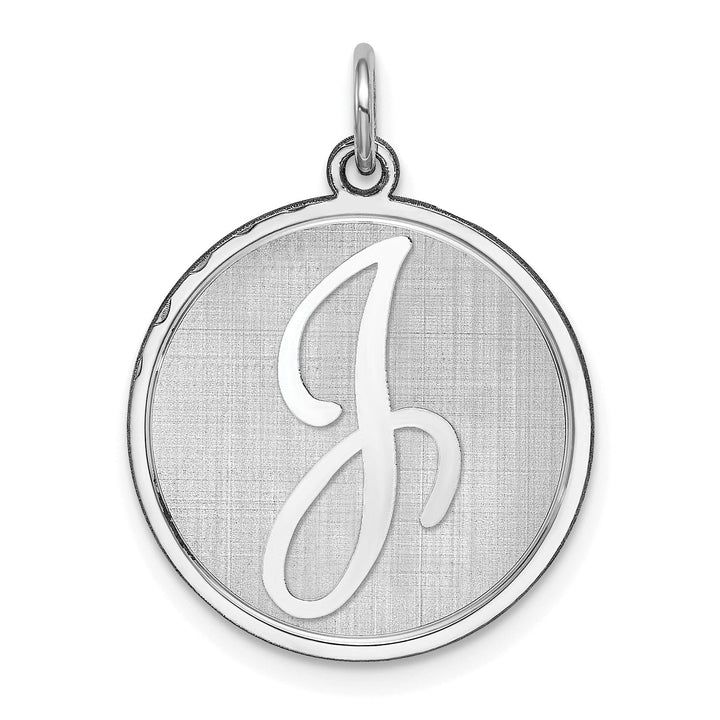 Sterling Silver Brocaded Initial J Charm