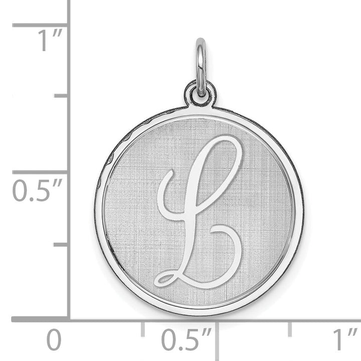 Sterling Silver Brocaded Initial L Charm