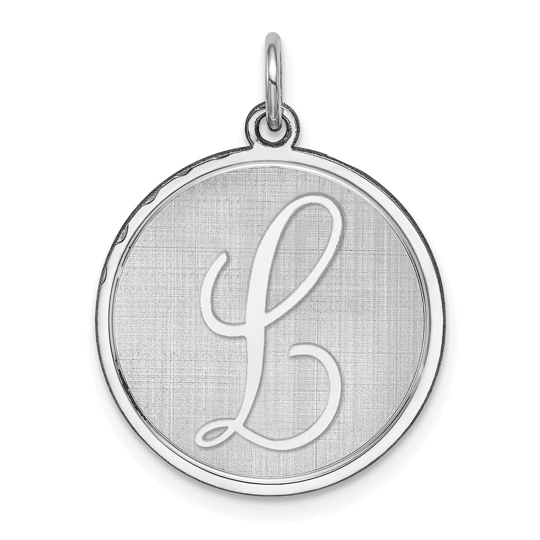 Sterling Silver Brocaded Initial L Charm