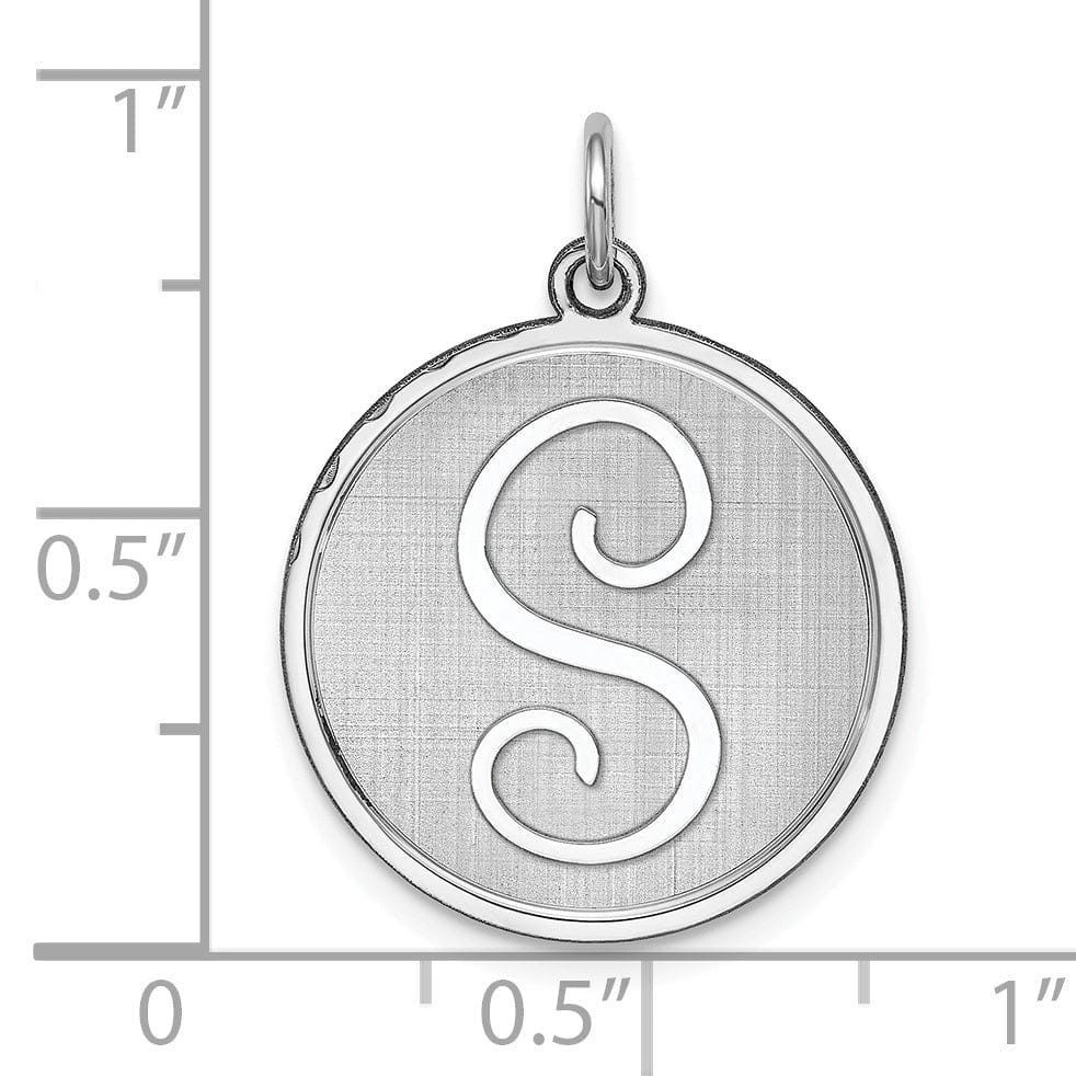 Sterling Silver Brocaded Initial S Charm