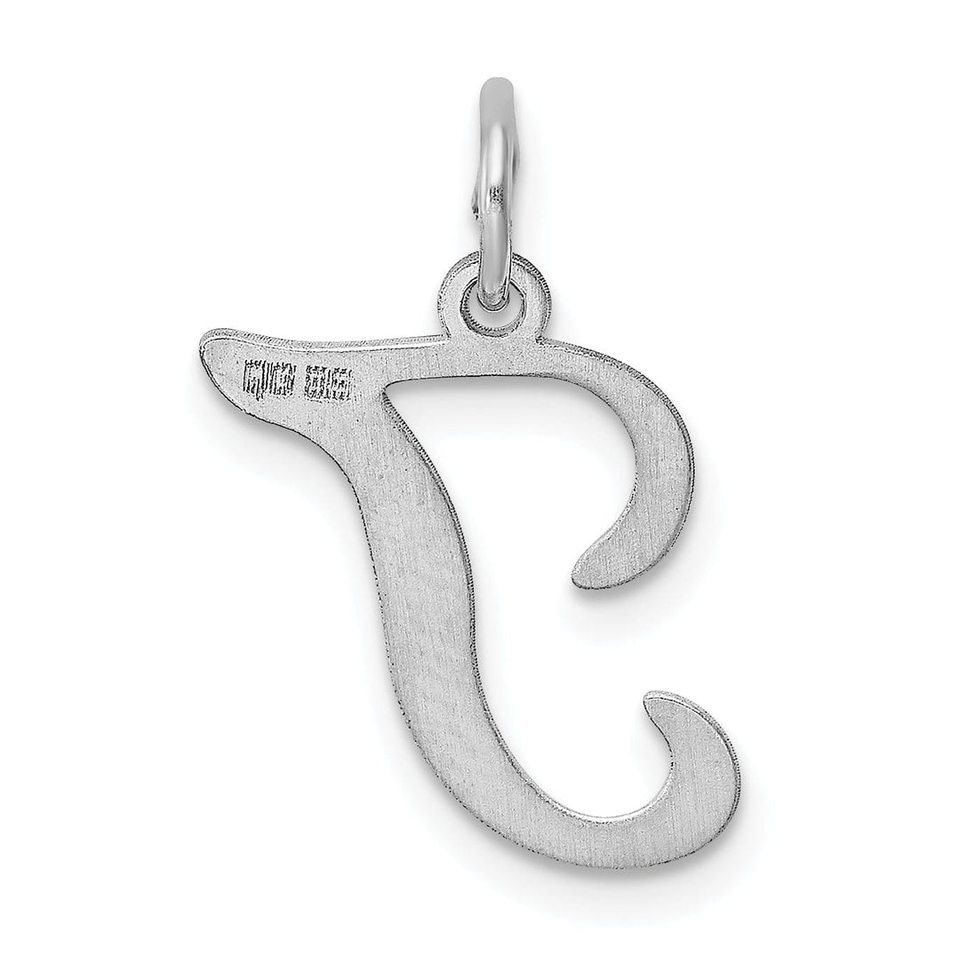 Sterling Silver Stamped Initial T Charm