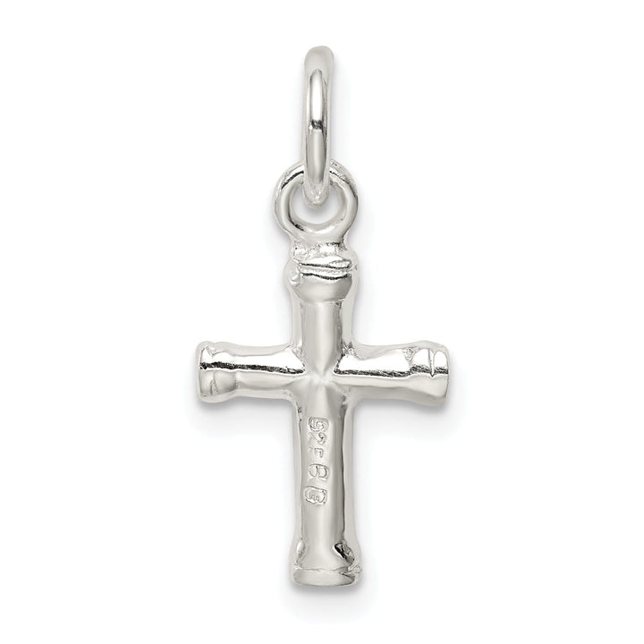 Silver Polished Finish 3-D Latin Cross Pendant