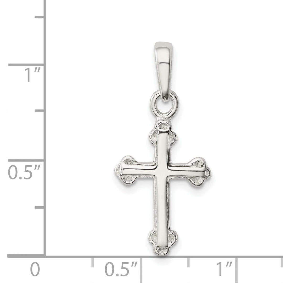 Sterling Silver Budded Cross Pendant