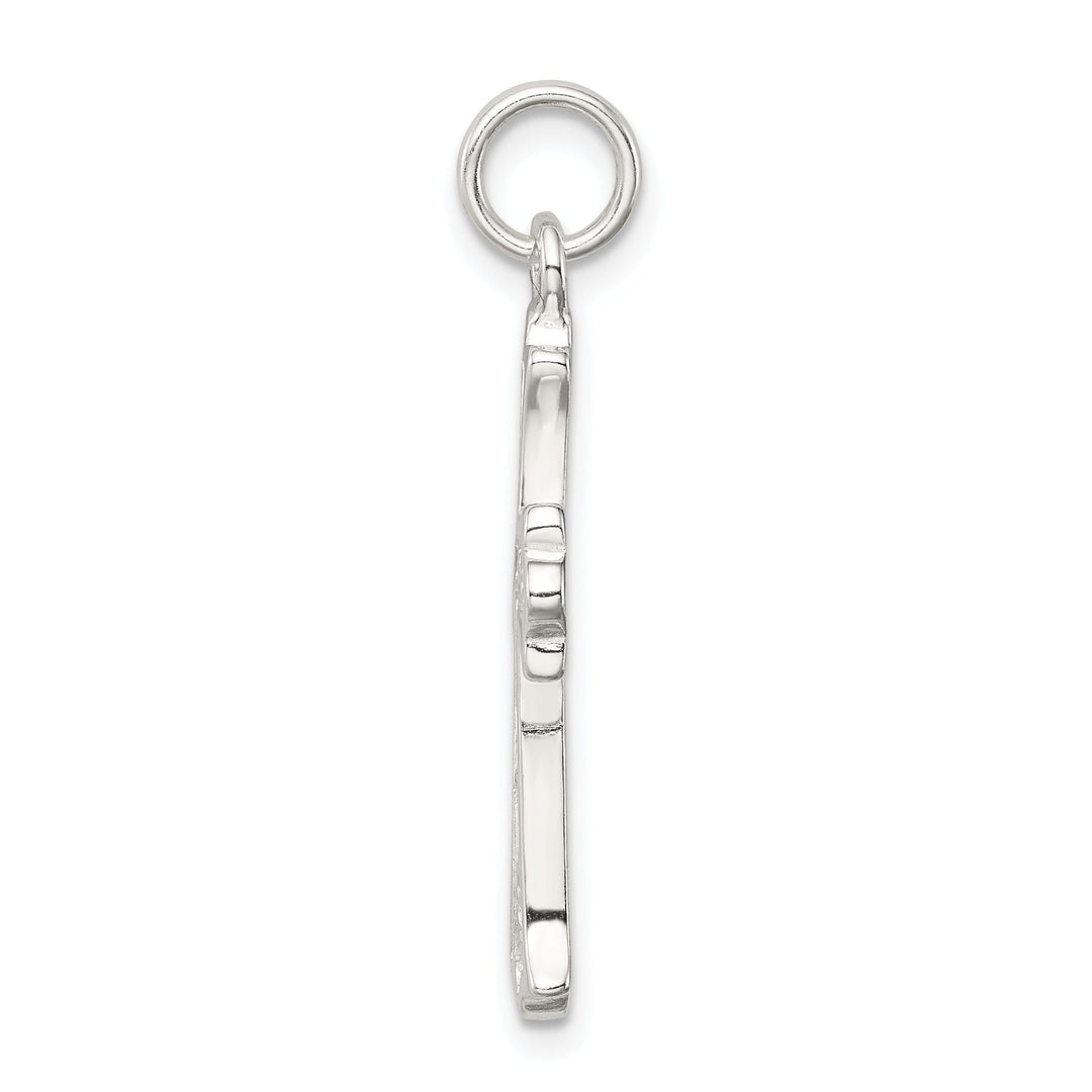Sterling Silver Polished Budded Cross Pendant