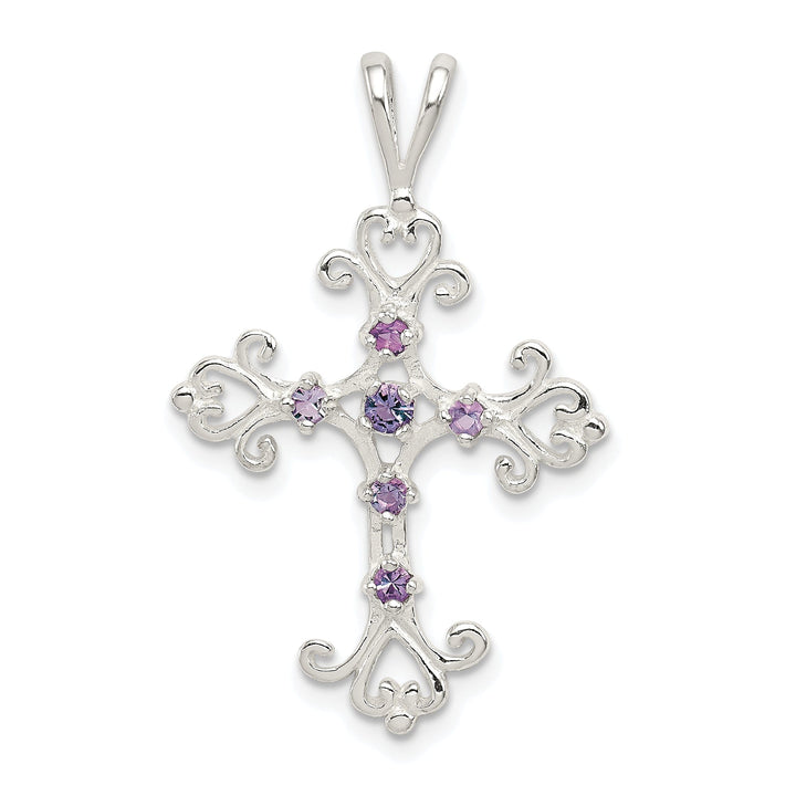 Sterling Silver Fleur De Lis Cross Pendant