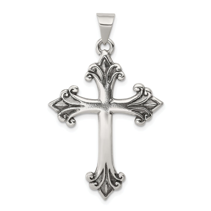 Sterling Silver Fleur De Lis Cross Pendant