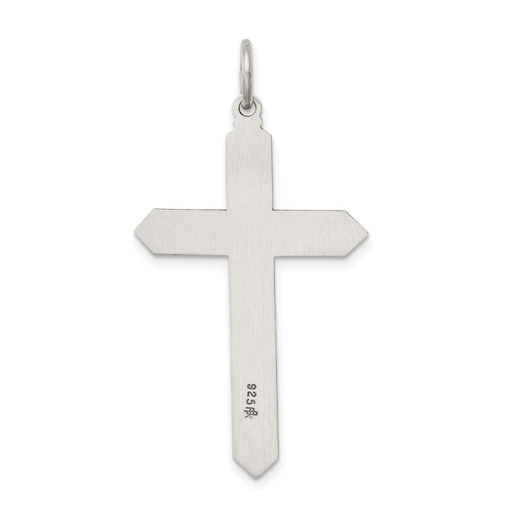 Silver Antique March Birthstone Cross Pendant